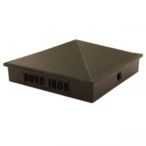 Nuvo Iron Black 3.5" x 3.5" Post Cap (Nominal 4" x 4")  Pyramid Ornamental Aluminium PCP02