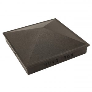 Nuvo Iron Decorative Pyramid Aluminium Post Cap for 4" x 4" / 4.5" x 4.5" Posts - Black