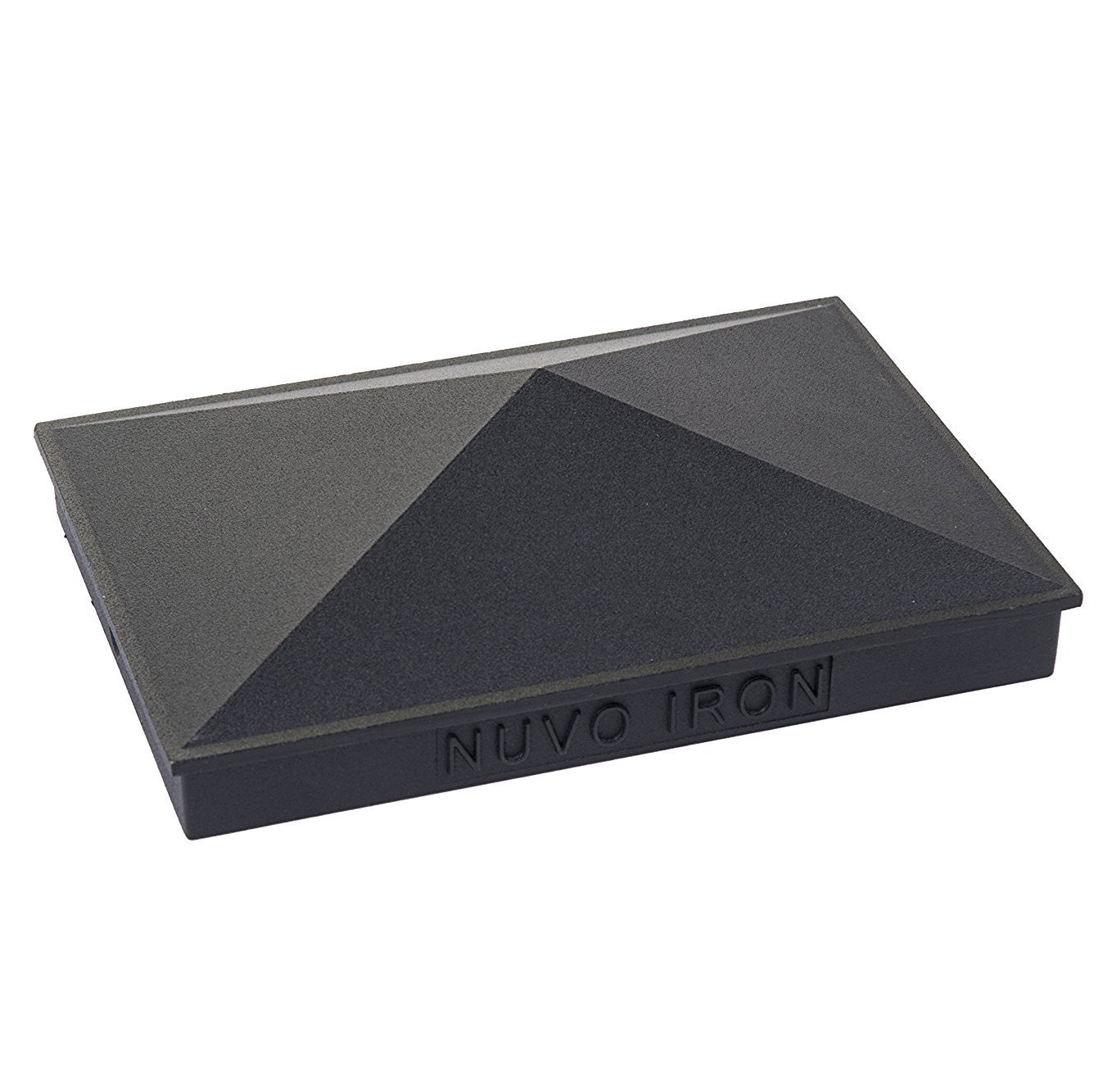 nominal 4x4" Nuvo Iron 3.5" x 3.5" Pyramid Ornamental Aluminium Post Cap Black 