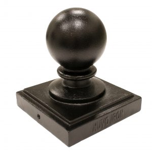 Nuvo Iron 5.5" x 5.5" Black Ball Post Cap (nominal 6"x 6") PCB04 - Black