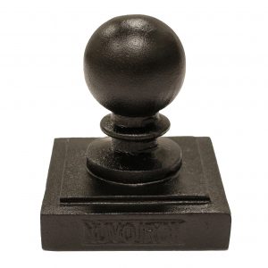 Nuvo Iron 3.5" x 3.5" Ball Post Caps (nominal 4" x 4") PCB03 - Black