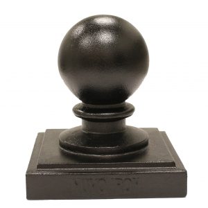 Nuvo Iron 5.5" x 5.5" Black Ball Post Cap (nominal 6"x 6") PCB04 - Black