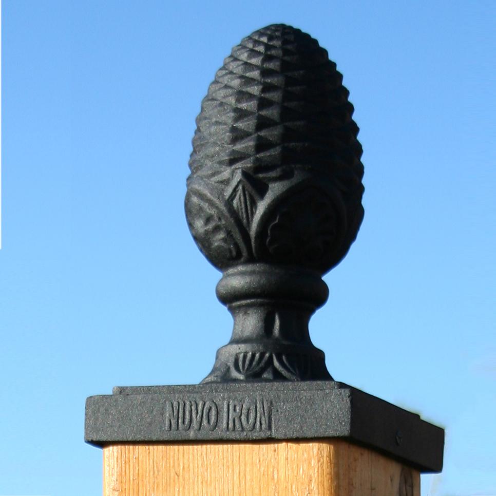 PCP08 Nuvo Iron Decorative Pineapple Post Cap for 5.5" x 5.5" Posts Black 
