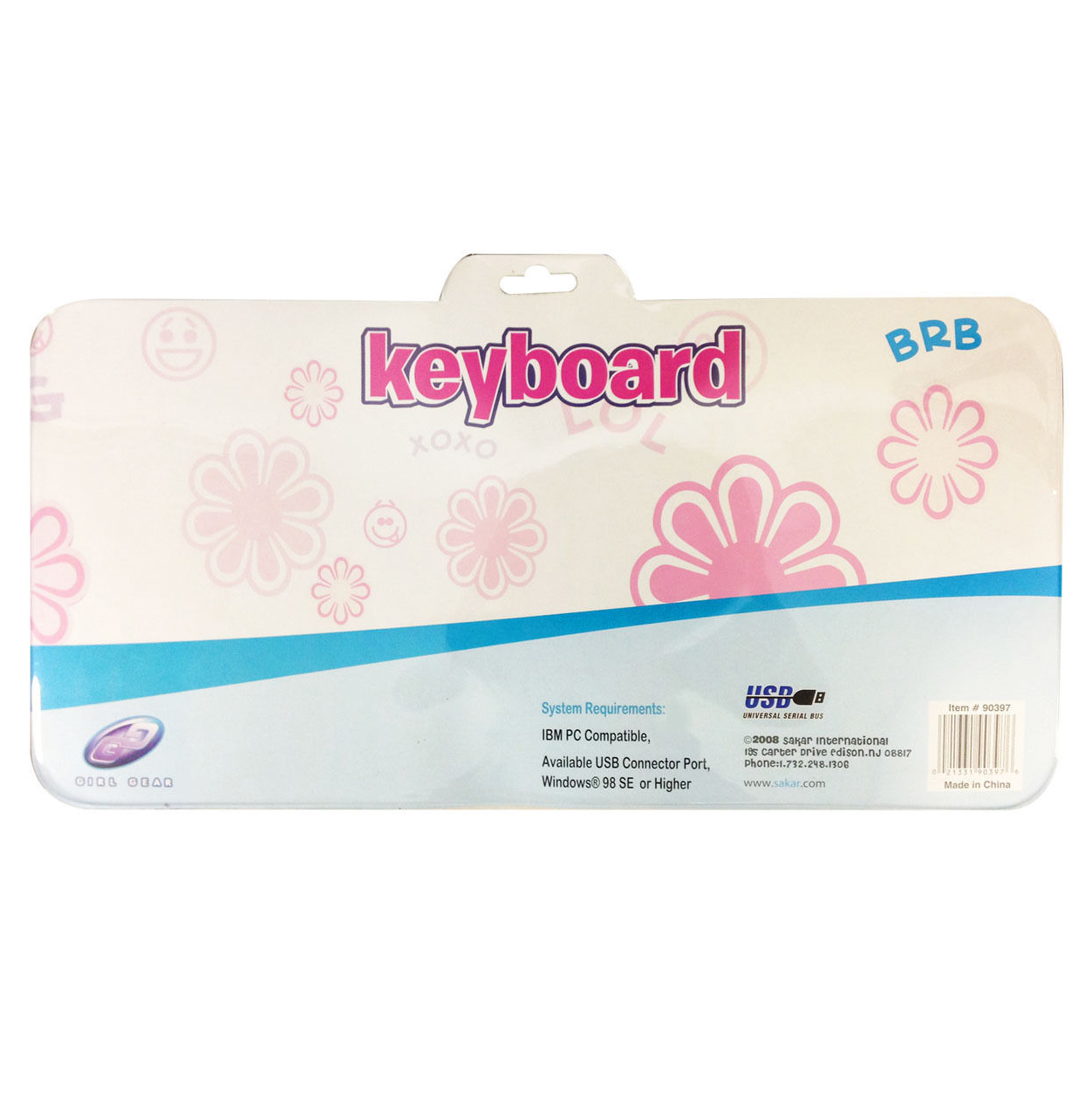 Girl Gear Pink Daisy USB Compact Keyboard