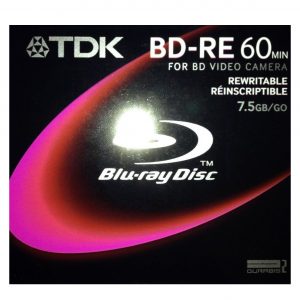 5-Pack TDK Rewritable Blu-ray Disc BD-RE75A8cm7.5GBCamerafor BD Video Camera