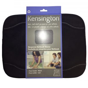 Kensington Neoprene Netbook Sleeve- Faux Suede -Black 10.1"-11.6" New!
