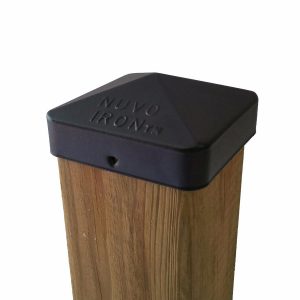 Nuvo Iron 3.5" x 3.5" Eazy Cap for 3.5" x 3.5" Posts with Rounded Corners - Black - PCP11BLK