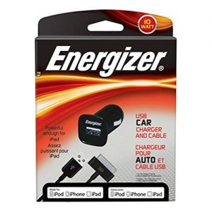 Energizer Car Charger with Cable Car Outlet/Apple-Certified Dock Connector