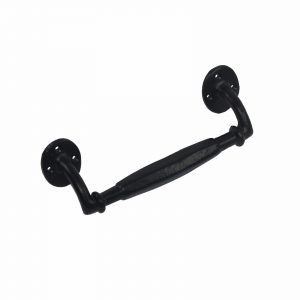 Nuvo Iron Antique Look Colonial Heavy Duty Handle Designed for Wood Doors, Gates, Sheds - Black