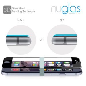 Nuglas 0.3mm 3D Tempered Glass Full Screen Protector White for iPhone 6 Plus and iPhone 6S Plus