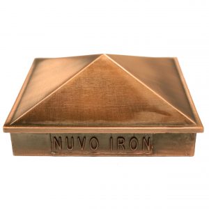 Nuvo Iron 4.5"x 4.5" (nominal 5x5") Pyramid Ornamental Aluminium Post Cap - Copper Plated