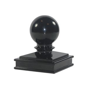 Nuvo Iron 3" x 3" Ball Post Cap for Metal and Wood Posts - Black Fencing Decor