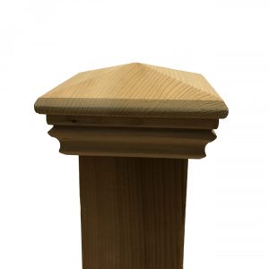 Cedar Pyramid Wood Post Cap for 3.5" x 3.5" Fence and Deck Posts