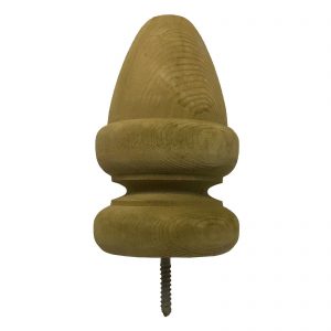 Pressure Treated Wood Acorn Top Finial For Fence and Deck Posts - Green