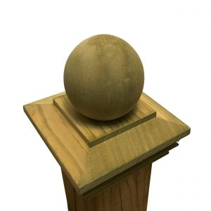 Pressure Treated Wood Garabaldi Ball Post Cap for for 3.5" x 3.5" Posts
