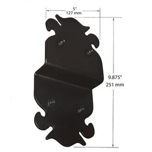 Nuvo Iron 6" Ornamental Post to Beam Supports P2B6 (5" x 9.875") 2pcs - Black
