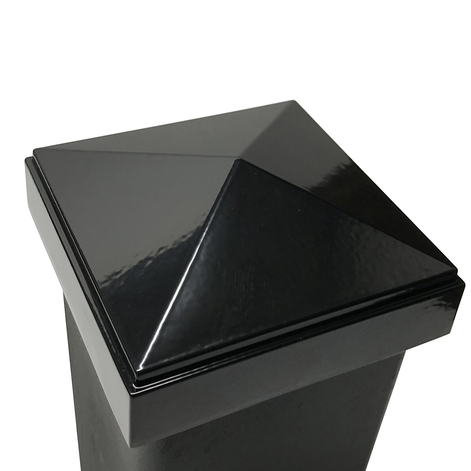 3" x 3" Decorex Hardware Aluminium Pyramid Post Cap for Metal Posts Black 