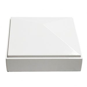 Decorex Hardware 2.5" x 2.5" Aluminium Pyramid Post Cap for 2.5" x 2.5" Metal Posts - Pressure Fit - White