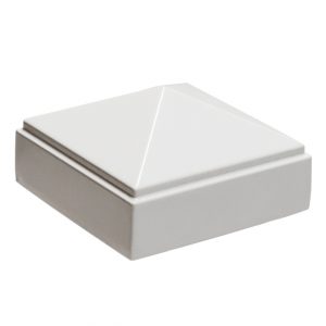 Decorex Hardware Aluminium 2" x 2" Pyramid Metal Post Caps For Metal Posts - Pressure Fit - White