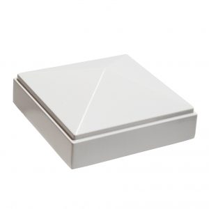 Decorex Hardware Aluminium 3" x 3" Pyramid Post Cap for 3" x 3" Metal Posts - Pressure Fit - White
