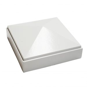 Decorex Hardware Aluminium 3" x 3" Pyramid Post Cap for 3" x 3" Metal Posts - Pressure Fit - White