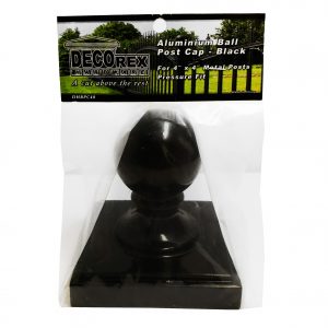 Decorex Hardware Aluminium 4" x 4" Ball Post Cap For Metal Posts – Black