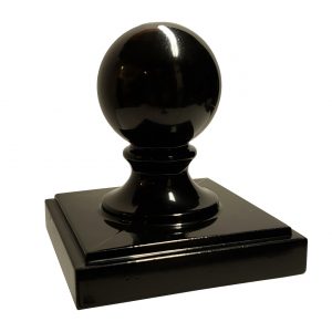 Decorex Hardware Aluminium 4" x 4" Ball Post Cap For Metal Posts – Black