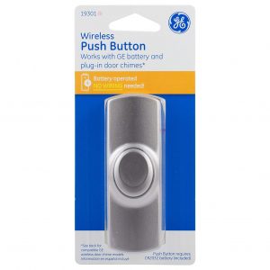 GE 19301 Wireless Push Button to Replace Doorbell Button, Brushed Nickel