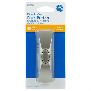 GE 19232 Direct Wire Door Chime Push Button, Brushed Nickel
