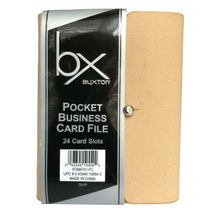 Buxton Pocket Tan Business Card File - 24 Card Slots