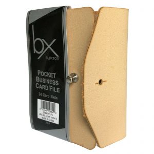Buxton Pocket Tan Business Card File - 24 Card Slots