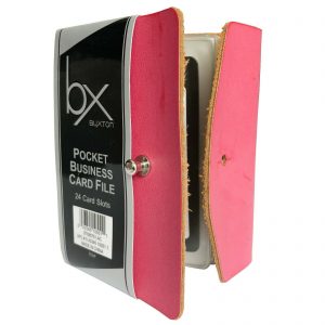 Buxton Pocket Pink Business Card File - 24 Card Slots