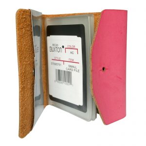 Buxton Pocket Pink Business Card File - 24 Card Slots
