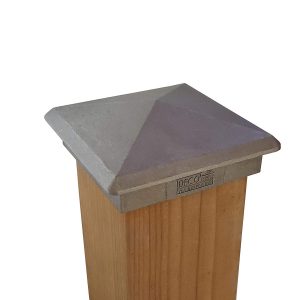 5.5" x 5.5" Heavy Duty Aluminium Pyramid Post Cap for Wood Posts - Natural Mill Finish/Sandblasted
