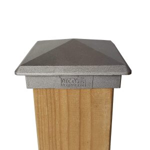 3.5" x 3.5" Heavy Duty Aluminium Pyramid Post Cap for Wood Posts - Natural Mill Finish/Sandblasted
