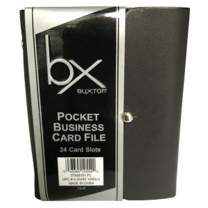 Buxton Pocket Business Card File - 24 Card Slots - Black