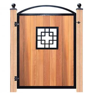 Nuvo Iron 11" Geo Style Insert Powder Coated Black for Wood Composite & Vinyl Fencing, Gates, Dual Sided (2pcs) ACW80