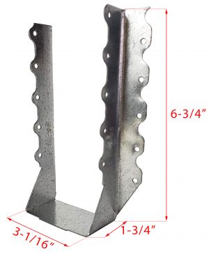 Joist Hanger for 4" x 8" Nominal Lumber - 18G Steel G185 Triple Zinc Galvanized #458-3