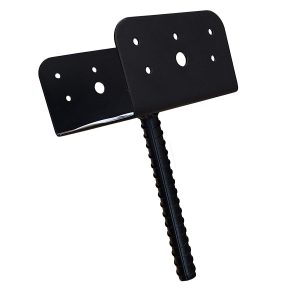 Post Support Saddle Bracket Holder for 5.5"x5.5" Posts, Galvanized Steel Powder Coated Black - DSB6 (12 Pack)