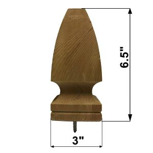 Cedar Wood Gothic Top Finial for Fence and Deck Posts