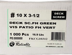 Deck Screws #10 x 3-1/2" ACQ Green Ceramic Finish, Square Drive (1000 Pack)