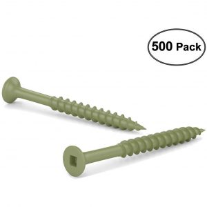 Deck Screws #8 x 1-1/2" ACQ Green Ceramic Finish, Square Drive (500 Pack)