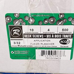 500 Pack #10 x 4" Deck Screws ACQ Green Ceramic Finish, Square Drive