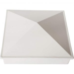 Decorex Hardware White 3" x 3" Aluminium Pyramid Post Cap for Metal Posts - Pressure Fit (DHPPC30WF)