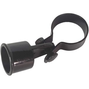 Chain Link Rail End Assembly (1-7/8" Centre Brace Band and 1-1/4" Fence Rail End Cup) - Powder Coated Black