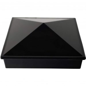 Decorex Hardware 3" x 3" Aluminium Pyramid Post Cap for Metal Posts - Pressure Fit - Black (DHPPC30F)
