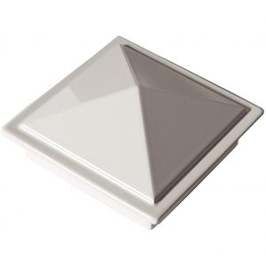 Decorex Hardware White 2" x 2" Aluminium Pyramid Post Cap for Metal Posts - Pressure Fit (DHPPC20WF)