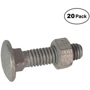 5/16 x 1-1/4" Long Carriage Bolt Set w/Hex Nut (20 Pack)