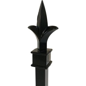 24 Pack Nuvo Iron Decorative Triad Finial For 5/8" x 5/8" Metal Pickets - Black