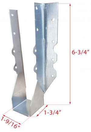 6 Pack Joist Hanger for 2" x 8" Nominal Lumber - 22G Galvanized Steel #216